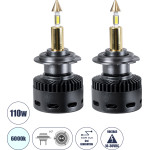 GloboStar H7 X10 360� Line KIT ������� �������� ����������� & �������� 3nd Generation Can-Bus Series LED CREE CXB 110W 22000lm DC 10-30V ��������� IP56 ����� ����� 6000K - (81505)