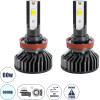 GloboStar H9 F2 Line KIT ������� �������� ����������� & �������� 3rd Generation Can-Bus Series LED CREE CXB COB 30/60W 7000lm DC 12V ��������� IP65 ����� ����� 6000K - (82025)