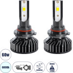 GloboStar HB3 9005 F2 Line KIT ������� �������� ����������� & �������� 3rd Generation Can-Bus Series LED CREE CXB COB 30/60W 7000lm DC 12V ��������� IP65 ����� ����� 6000K - (82029)