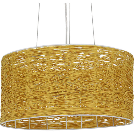 GloboStar INCASS Vintage �������� ��������� ������ ������� 3 x E27 ���� ������ Rattan �40 x �22cm - (01630)
