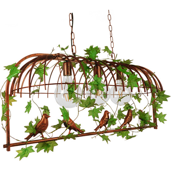 GloboStar NEST Vintage Industrial �������� ��������� ������ ������� 3 x E27 ���� ������� ��������� ������ �85.5 x �37.5 x Y38cm - (01648)