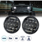 GloboStar ��� 2 x ������� JEEP WRANGLER 7 ������ ������� �������� H/L �� Ring Light DRL & ���� LED CREE CXB COB 75W 12000lm DC 10-30V ��������� IP67 ����� ����� 6000K - (85417)