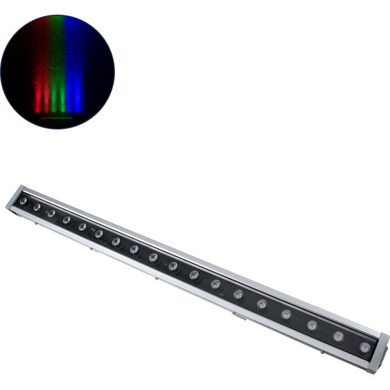 GloboStar WASHER-DAIA ����� �������� Wall Washer LED 54W 5400lm 30� AC 230V ��������� IP65 �100 x �7.5 x �7cm ��������� RGB DMX512 Display on Body - ����� - (S-90995)