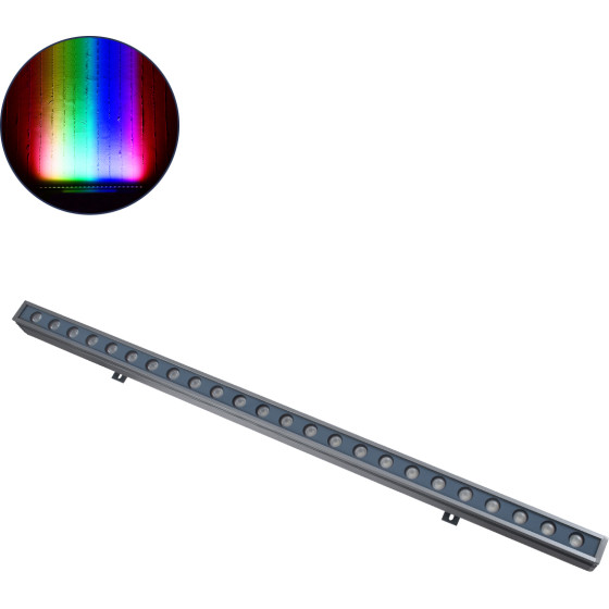 GloboStar WASHER-GAIA ����� �������� Wall Washer LED 36W 3780lm 30� DC 24V ��������� IP65 �100 x �4 x �5cm ��������� RGBW DMX512 - ���� ������� - 3 ������ ������� - (90185)