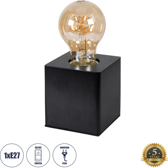 GloboStar WOODBOX �������� ����������� ��������� �������� �������� 1 x E27 AC220-240V �� 1.35m ������� ��� �������� On/Off - ���� ��� ������ ���� - �7.6 x �7.6 x �8.2cm - ������ ������ - 5 Years Warranty - (99407)
