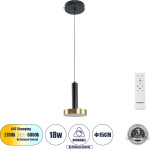 GloboStar ZANE �������� ��������� Design LED CCT 18W 2016lm 120� AC 220-240V IP20 - �������� �������� ���� ���������������� All In One ����� 6000k+������ 4500k+����� 2700k Dimmable - �15 x �20cm - ����� & ����� - 3 ������ ������� - (60933)