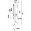 Aca �������� �/� LED 19W 3000K 1950LM AMELIA ����� ���/��+����� ����� D37XH150CM - (TNK323LED19P)