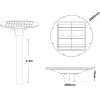 Aca LED SOLAR URBAN LUMINAIRE 20W �� DIP-SWITCH CCT 3000K-4000K 2100LM RA80 IP65 30.000HRS - (TOUR20CCT)