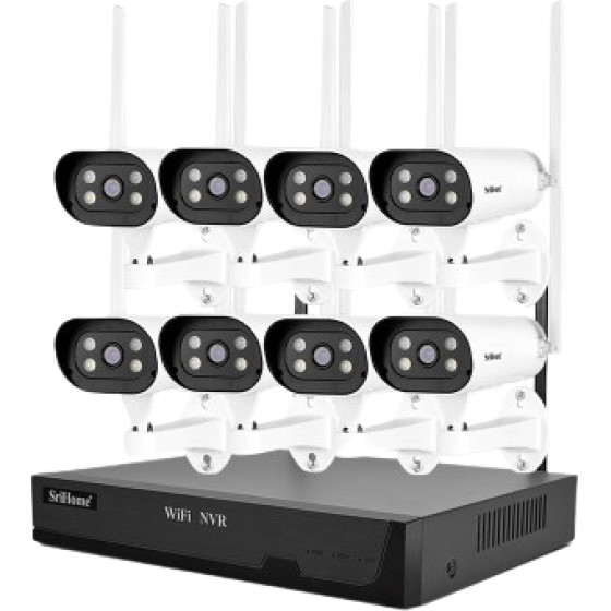 SriHome 2MP 8-Channel Wireless Video Recorder With 8 Ip Cameras - (NVS001-8IPC037)