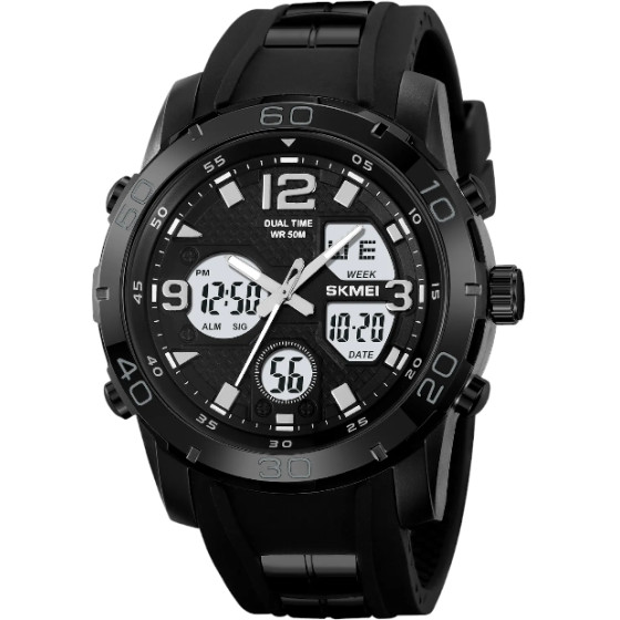 Skmei �������/��������� ����� ������ - - 2102 - Black/White - (220127_black_white)