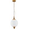 Homelighting SE21-AB-25 Locke Antique Brass Pendant & Opal Glass E2 - (77-8218)