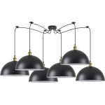 Homelighting SE21-BR-10-BL6-MS40 Magnum Bronze Metal Pendant Black Shade With Black Fabric Cable+ - (77-8696)