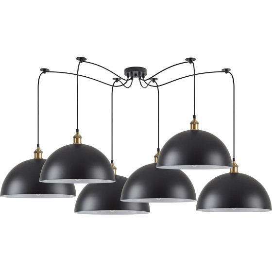 Homelighting SE21-BR-10-BL6-MS40 Magnum Bronze Metal Pendant Black Shade With Black Fabric Cable+ - (77-8696)