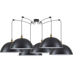 Homelighting SE21-BR-10-BL6-MS50 Magnum Bronze Metal Pendant Black Shade With Black Fabric Cable+ - (77-8700)