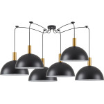 Homelighting SE21-GM-4-BL6-MS40 Adept Tube Gold Matt Pendant Black Metal Shade+ - (77-8589)