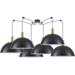 Homelighting SE21-GM-4-BL6-MS50 Adept Tube Gold Matt Pendant Black Metal Shade+ - (77-8593)