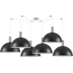 Homelighting SE21-NM-4-NM6-MS40 Adept Tube Nickel Matt Pendant Black Metal Shade+ - (77-8407)