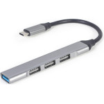 Gembird Usb TYPE-C 4-Port Usb Hub (Usb 3.0x1 - Usb 2.0x3 PORTS) Silver - (UHB-CM-U3P1U2P3-03)