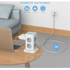 Tessan 11 In 1 Tower Surge Protector 8xSCHUKO, 2xUSB, 1xTYPE-C, 2M Cable - (TPS03-DE-C)