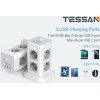 Tessan 11 In 1 Tower Surge Protector 8xSCHUKO, 2xUSB, 1xTYPE-C, 2M Cable - (TPS03-DE-C)