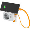 Tessan 3 In 1 Wall Socket 1xSCHUKO, 1xUSB, 1xTYPE-C Cable 15CM - (TS-332-DE)