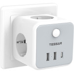 Tessan 6 In 1 Powercube Socket 3xSCHUKO, 2xUSB, 1xTYPE-C - (TS-301-DE-C)