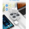 Tessan 7 In 1 Power Strip 4xSCHUKO, 2xUSB, 1xTYPE-C, 2M Cable - (TS-302-C)