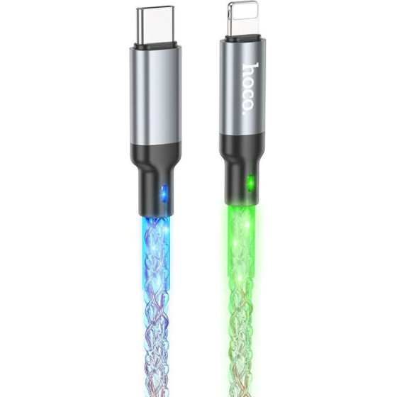 Hoco ������� TYPE-C To Lightning ��������+Data 1.m, ��������� Led - (U112)