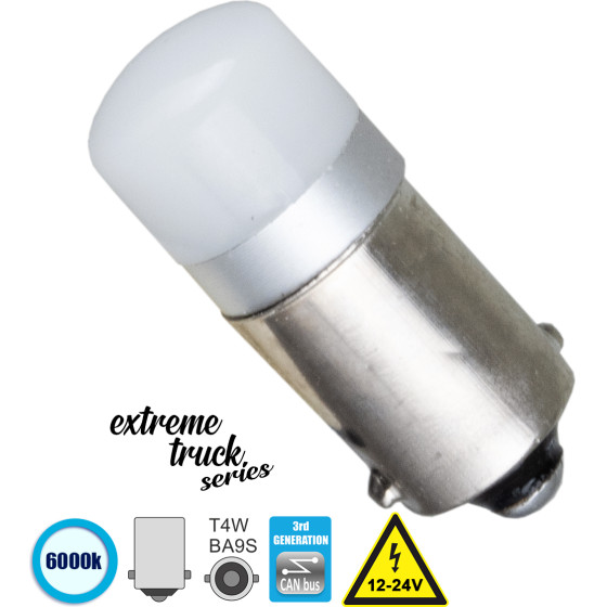GloboStar BA9S - T4W ����� ����������� & �������� Generation Can-Bus Extreme Truck Series Led 1 Smd 3030 1W 200lm 360� Dc 12-24V IP20 ����� ����� 6000K - (81293)