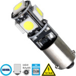 GloboStar BA9S - T4W ����� ����������� 2nd Generation Can-Bus Series Led 5 Smd 5050 2W 300lm 360� Dc 12V IP20 ����� ����� 6000K - (81297)
