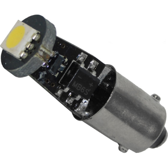 GloboStar BA9S - T4W ����� ����������� Can Led Bus �� 1 Smd 5050 12 Volt 2.52W 24 Lm 120� ����� ����� 6000K - (22000)