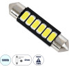 GloboStar C5W ����� ����������� Led 42mm Festoon - 6xSMD5630 3W 450lm 120� Dc 12-16V IP20 �4.2 x �1.6 x �0.9cm ����� ����� 6000K - (81304)