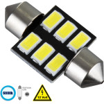 GloboStar C5W ����� ����������� 31mm Festoon - Led 6 Smd 5630 3W 450lm 120� Dc 12V IP20 ����� ����� 6000K - (81305)