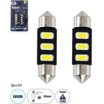GloboStar C5W ������ ����������� Led 36mm Festoon - 3xSMD5630 1.5W 225lm 120� Dc 12-16V IP20 �3.6 x �0.9 x �0.9cm ����� ����� 6000K - ��� 2 �������� �� Blister - (81302-B)