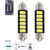 GloboStar C5W ������ ����������� Led 42mm Festoon - 6xSMD5630 3W 450lm 120� Dc 12-16V IP20 �4.2 x �0.9 x �0.9cm ����� ����� 6000K - ��� 2 �������� �� Blister - (81304-B)