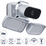GloboStar ��������� Led Smd 24W 2160lm �� Ip Camera 1080P 2MP Wifi 150� ������ - Ac 230V - �� ��������� ������-������ & ������� ������ ��������� - ���������� IP66 ����� ����� 6000K - ����� - (86043)
