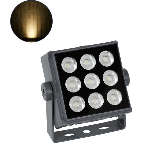 GloboStar FLOOD-Tiny ��������� Wall Washer ��� ������� ������� Led 27W 2430lm 3� Dc 24V ��������� IP65 �13.8 x �16.4 x �7cm ����� ����� 2700K - ���� ������� - 3 ������ ������� - (90368)