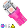 GloboStar T10 W5W ����� ����������� Led 5xSMD5050 1.3W 80lm 360� Dc 12-16V IP20 �1.2 x �2.7cm ��� - (81055)