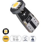 GloboStar T10 W5W ����� ����������� Led 2rd Generation Can-Bus Series 1xSMD5050 1.5W 150lm 120� Dc 12-16V IP20 �1 x H2.2cm ����� ����� 3000K - (81081)