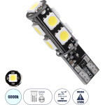 GloboStar T10 W5W ����� ����������� Led 2rd Generation Can-Bus Series 9xSMD5050 4.14W 540lm 360� Dc 12-16V IP20 �1 x �3.9cm ����� ����� 6000K - (81096)