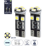 GloboStar T10 W5W ������ ����������� Led 2rd Generation Can-Bus Series 8xSMD1210 2.6W 390lm 360� Dc 12-16V IP20 �1 x �2.6cm ����� ����� 6000K - ��� 2 �������� �� Blister - (81119-B)