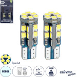 GloboStar T10 W5W ������ ����������� Led 3rd Generation Can-Bus Extreme Series 22xSMD2835 4W 600lm 360� Dc 12-16V IP20 �1.1 x �2.8cm ����� ����� 6000K - ��� 2 �������� �� Blister - (81103-B)