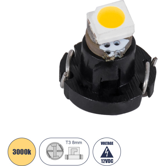 GloboStar T3 ����� ����������� Led 1xSMD1210 0.2W 40lm 120� Dc 12-16V IP20 �0.8 x �0.8 x �0.7mm ����� ����� 3000K - (81002)