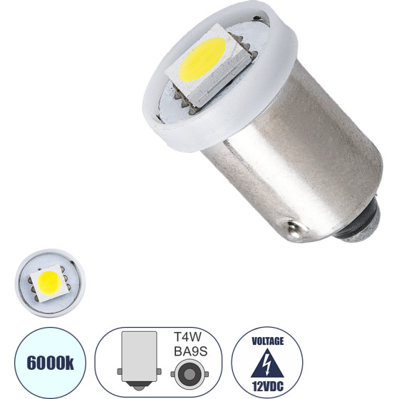 GloboStar T4W BA9S BA9S T4W ����� ����������� 5050 1SMd High Bright 0.12W 12LM DC12V IP20 ����� ����� 6000K - (81282)