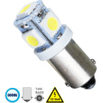 GloboStar T4W BA9S ����� ����������� Led 5 Smd 5050 2W 300lm 360� Dc 12V IP20 ����� ����� 6000K - (81284)