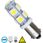 GloboStar T4W BA9S ����� ����������� Led 9 Smd 5050 3W 450lm 360� Dc 12V IP20 ����� ����� 6000K - (81285)