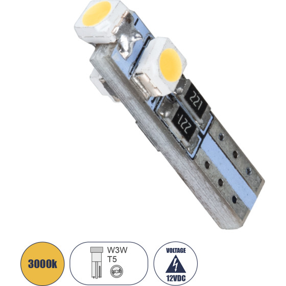 GloboStar T5 ����� ����������� Led 3xSMD1210 0.48W 18lm 360� Dc 12-16V IP20 �0.6 x �2cm ����� ����� 3000K - (81030)