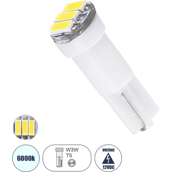 GloboStar T5 ����� ����������� Led 3xSMD4014 0.9W 135lm 120� Dc 12-16V IP20 �0.6 x �1.8cm ����� ����� 6000K - (81036)
