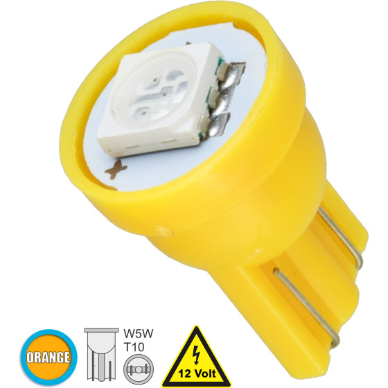 GloboStar T10 W5W ����� ����������� Led 1xSMD5050 0.28W 18lm 120� Dc 12-16V IP20 �1.1 x �1.7cm ��������� - (81048)