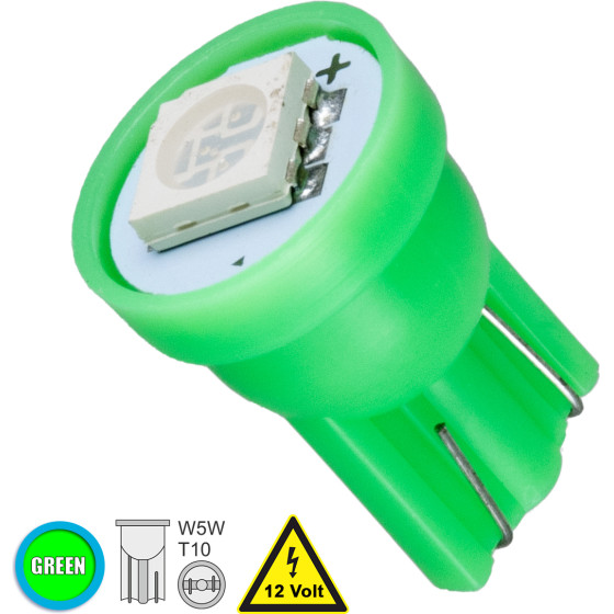GloboStar T10 W5W ����� ����������� Led 1xSMD5050 0.28W 18lm 120� Dc 12-16V IP20 �1.1 x �1.7cm ������� - (81046)